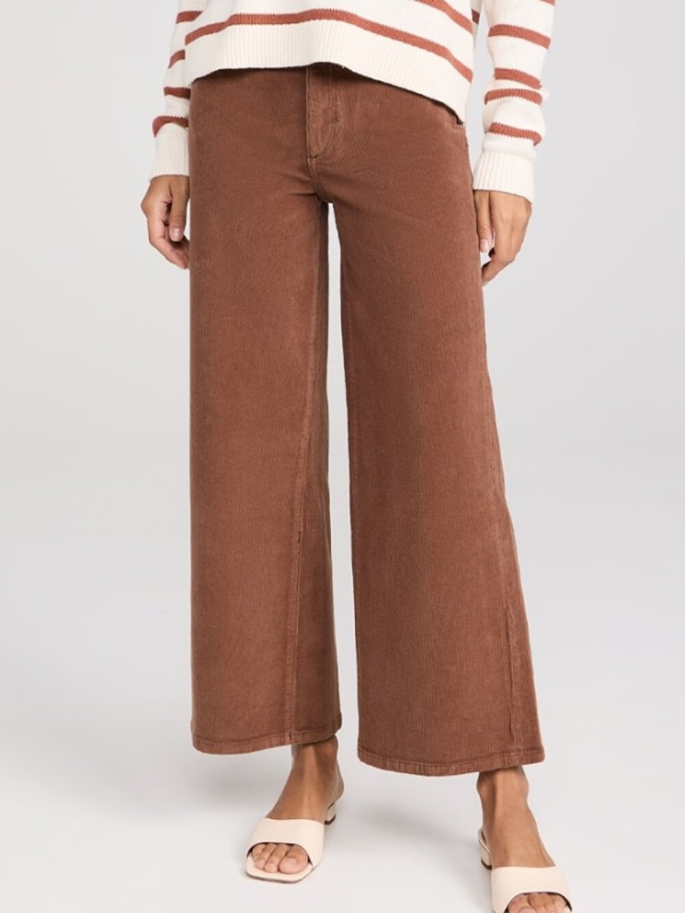 🌟 DL1961 🌟 HEPBURN WIDE LEG 27" HIGH RISE CORDUROY STRETCH JEANS BROWN SZ 26